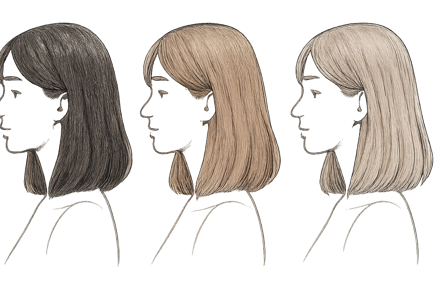 chatain foncé à chatain clair