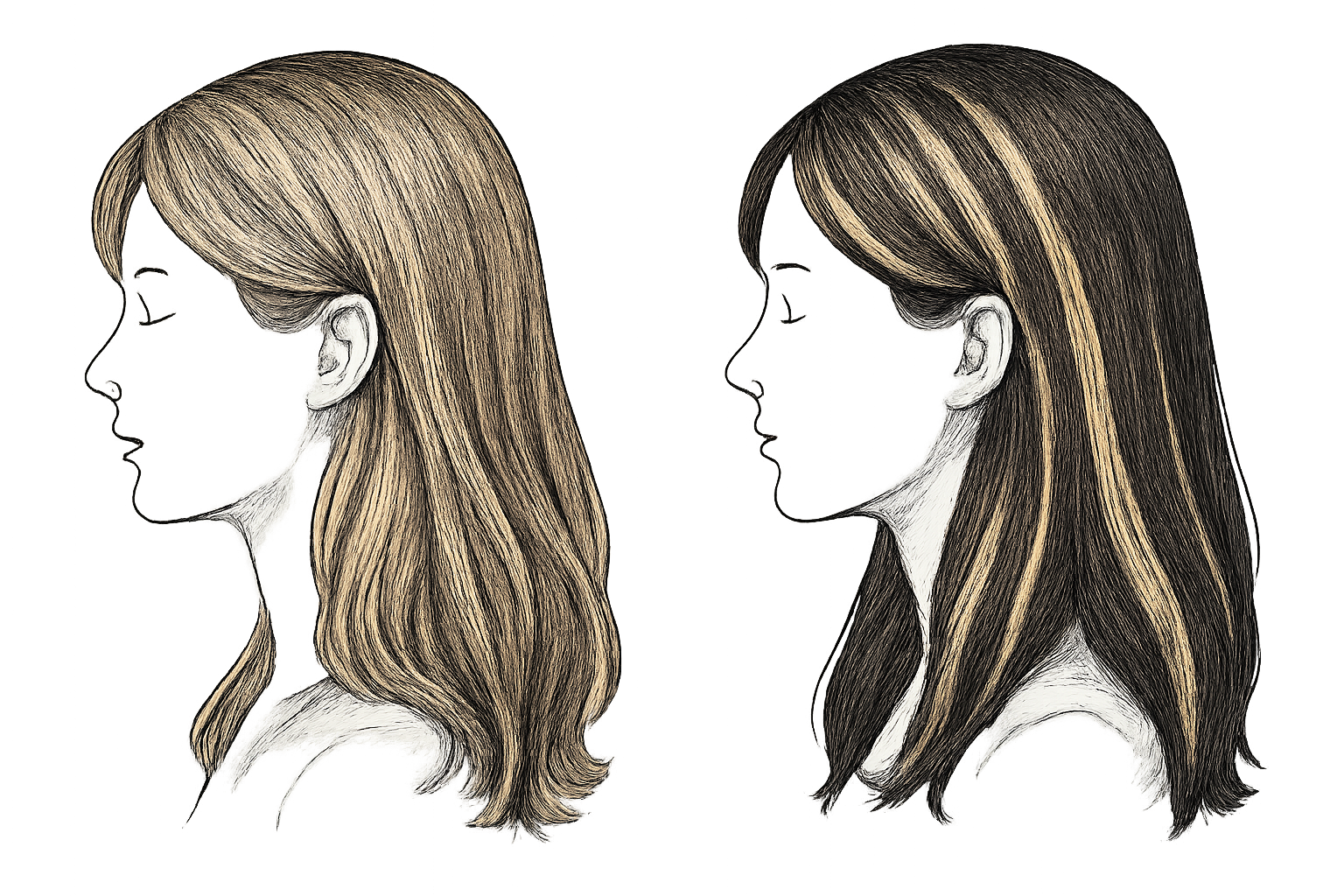 mèches blondes sur cheveux chatains