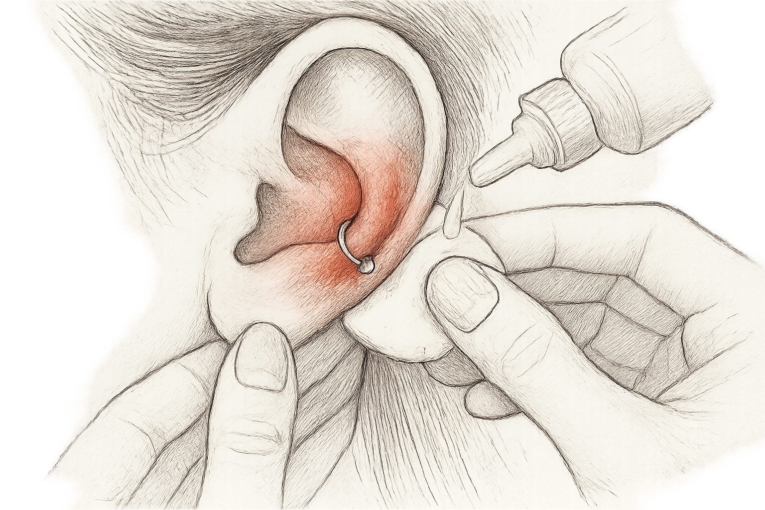 rook piercing infected