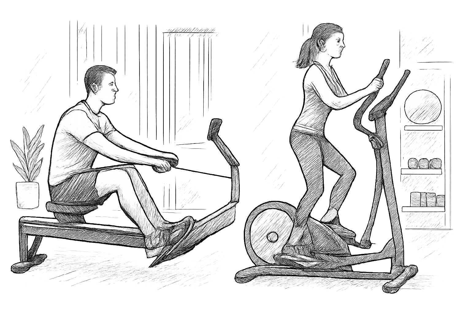 vélo elliptique ou rameur